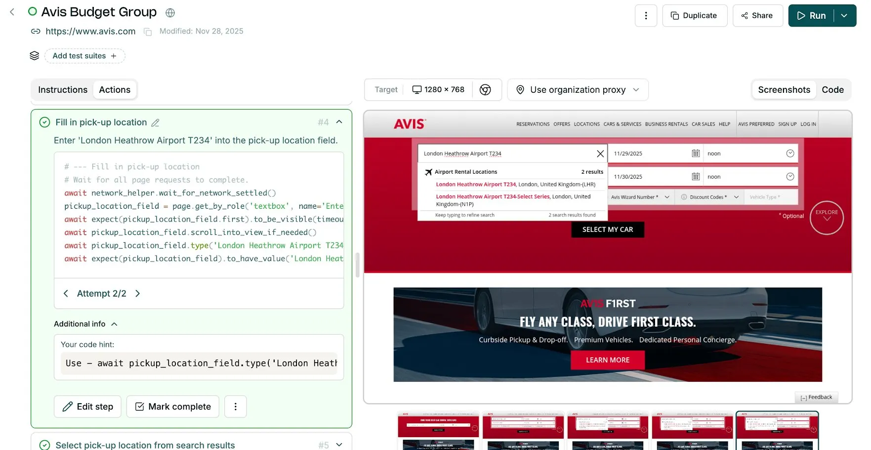 Coder hint — additional info panel