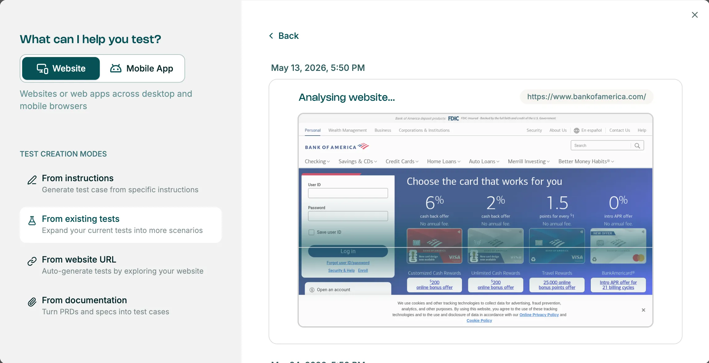Explore agent — from existing tests