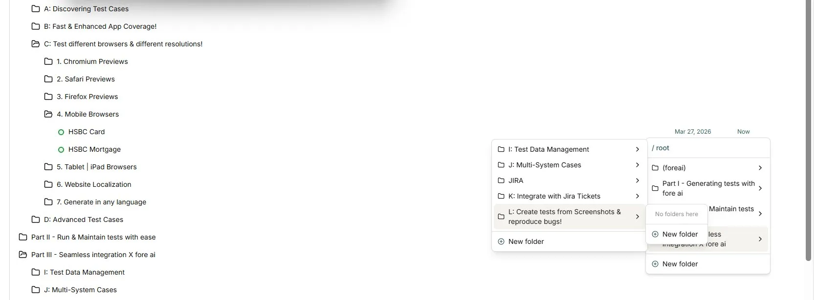 Folder destination picker