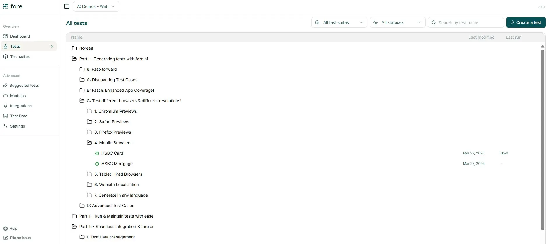 Folder tree view