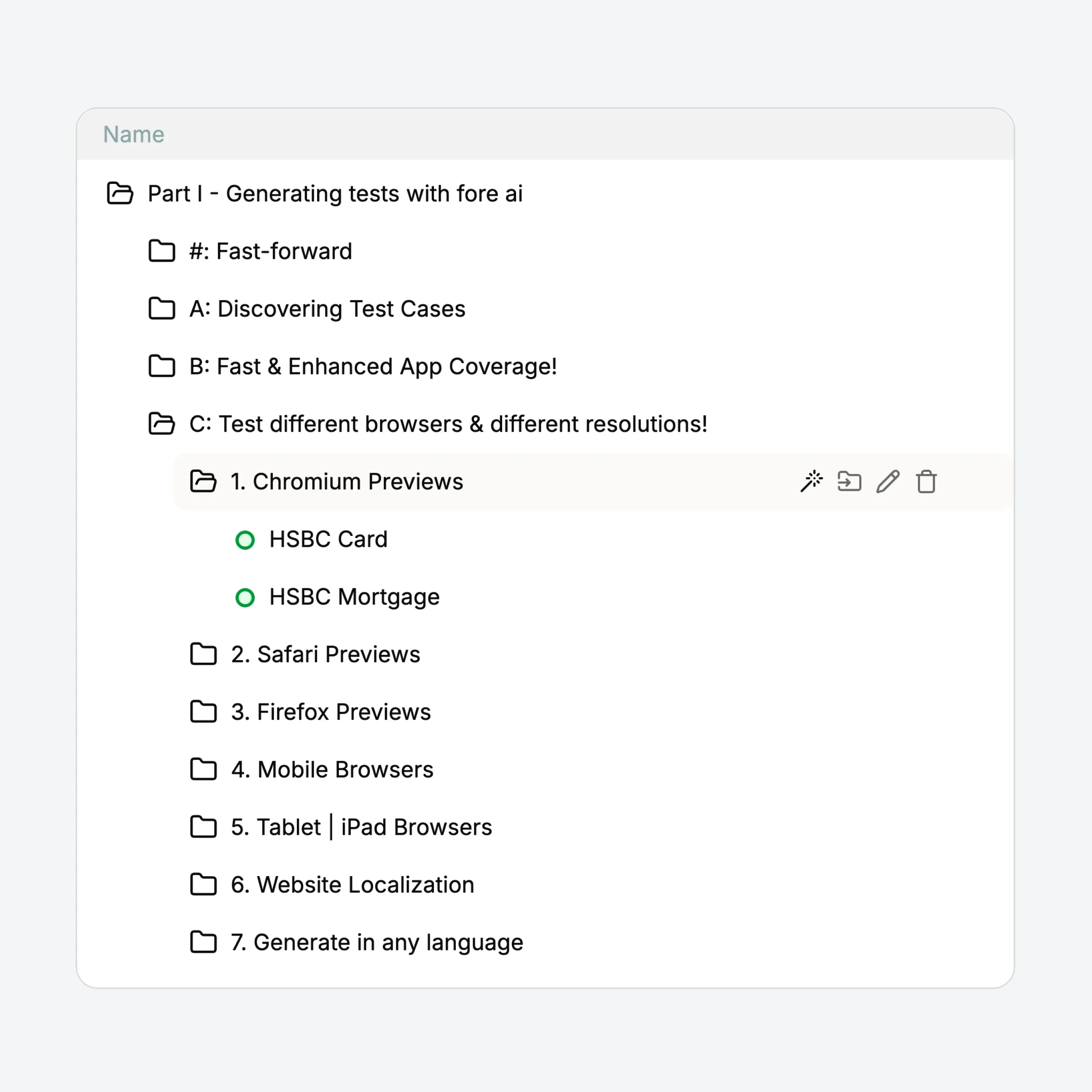 A test library that mirrors your product.