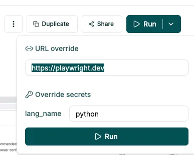 Override values