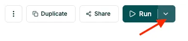 Run dropdown