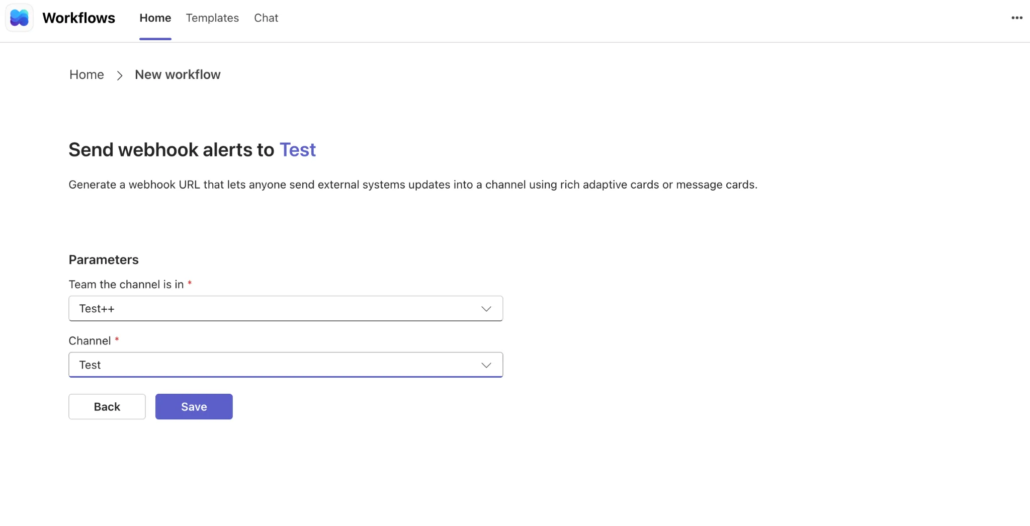 Configure and save the workflow