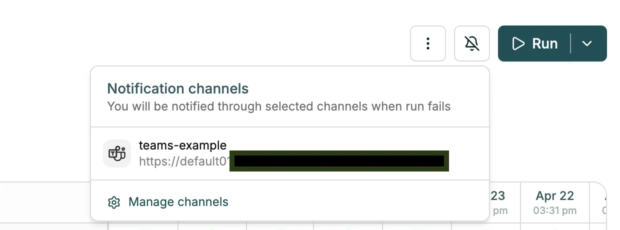 Select the Teams channel