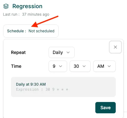 Schedule test suite